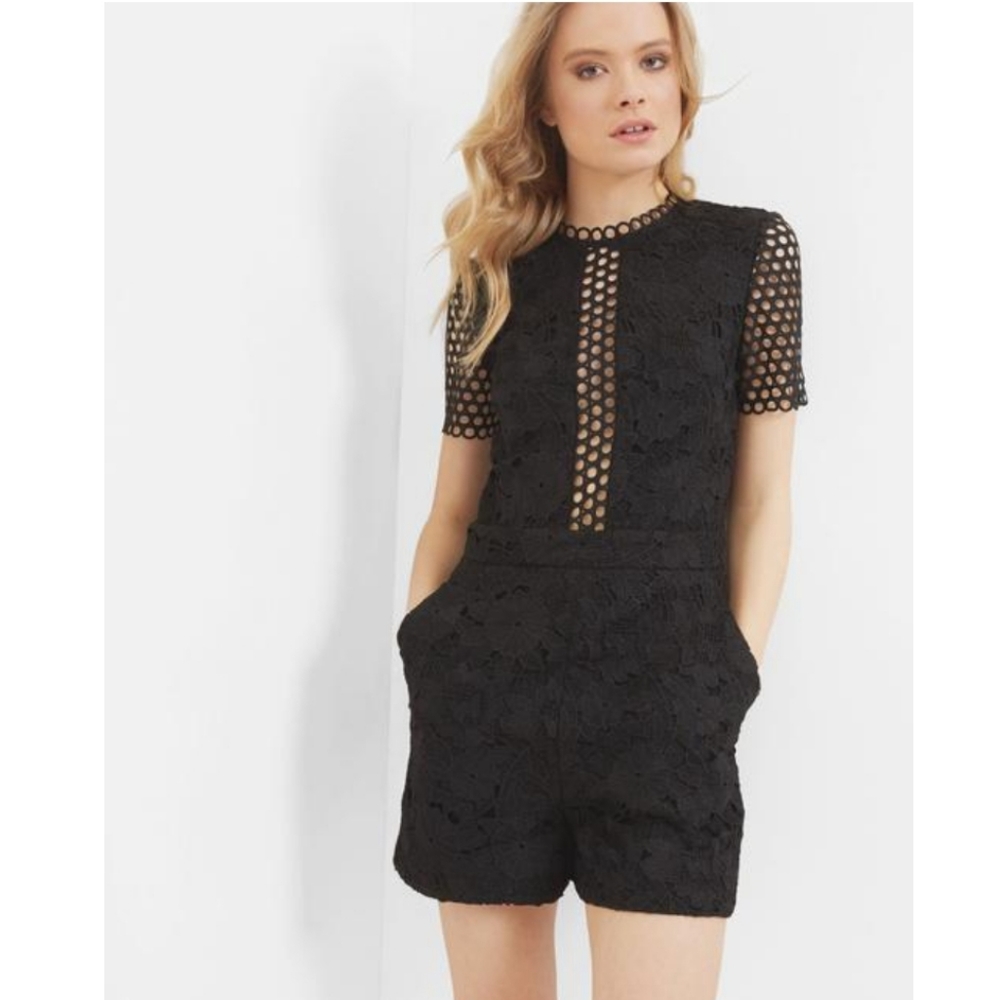 Ted Baker Daycee Guipure Lace Romper, Ted Size 1/ US Size 4